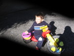 Four year old Gavin Rides His Big 
                     Wheel