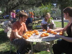  Kids playing checkers with pumpkins


