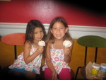  Enjoying ice cream cones at Broadway on the Beach