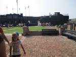  Lots of People and lots of Heat at 
  Fort Sumter! Museum in Background